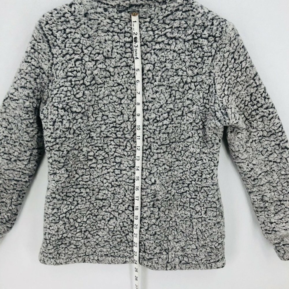 Weatherproof Vintage Womens Small Gray Faux Sherpa Fleece 1/4 Zip Pullover Lined - Picture 9 of 12